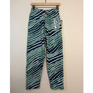 Zubaz Seattle Mariners Men's XS Zebra Print Lounge Pants MLB Green Blue White